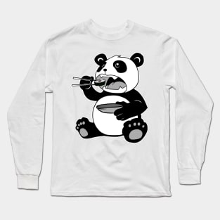 Panda Eating Sushi Cute Japanese Kawaii Panda Long Sleeve T-Shirt